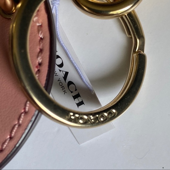 NEW Coach Timeless Chic Mirror Bag Charm Key Chain Pink Brown - Picture 4 of 9